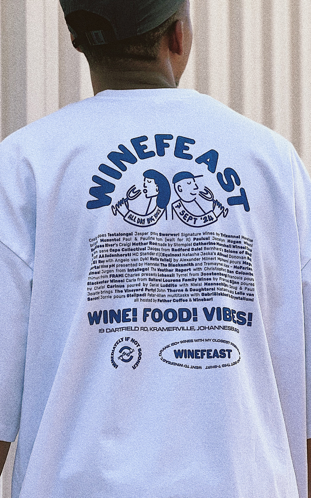 Winefeast Line-up Box Tee in Blue